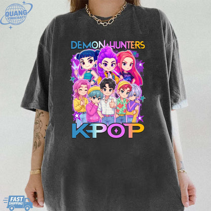 Kpop Huntrix Shirt, Kpop Demon Hunters Shirt, Kpop Huntrix Tee, Mira, Rumi, Zoey, Derpy Tiger Tee, Gift for Huntrix fans, Saja Boys Fans