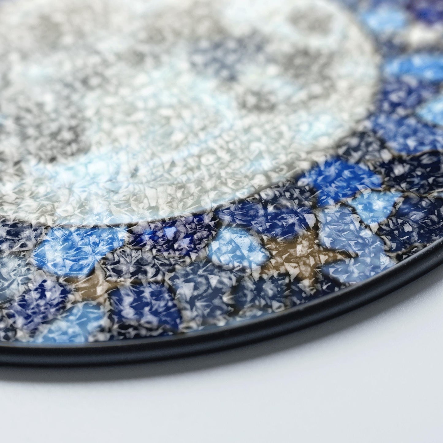 Mosaic Moon Starry Night stained glass suncatcher round window hanging celestial art gift for space lover mom birthday