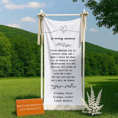 Reserved Wedding Memorial Chair Sign, Custom Memorial Wedding Sign, Wedding Chair Banner In Memory Of Loved Ones, Personalized Fabric Sign