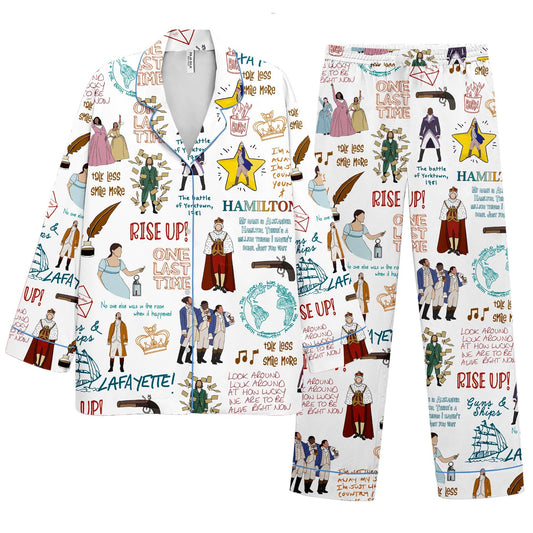 Hamilton Pajamas Set, American Musical Pajamas Set, Broadway Musical Pajamas Set, Rise Up Pajamas, Hamilton Musical , Alexander Hamilton 88