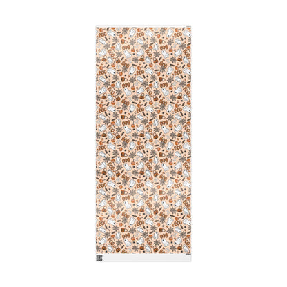 Halloween Wrapping Paper with Ghosts and Pumpkins, Spooky Gift Wrap Roll for Kids Halloween Party Favors