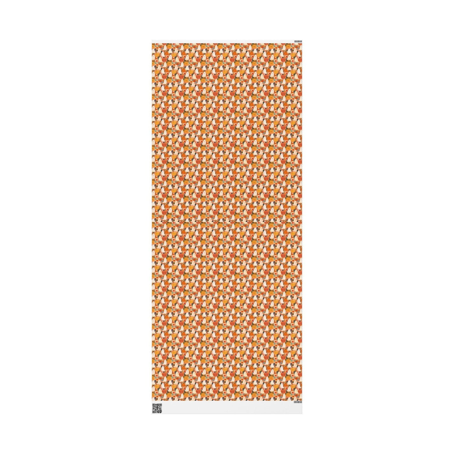 Cute Watercolor Halloween Wrapping Paper Roll, Pastel Ghosts and Pumpkins Gift Wrap, Soft Spooky Fall Party Decor
