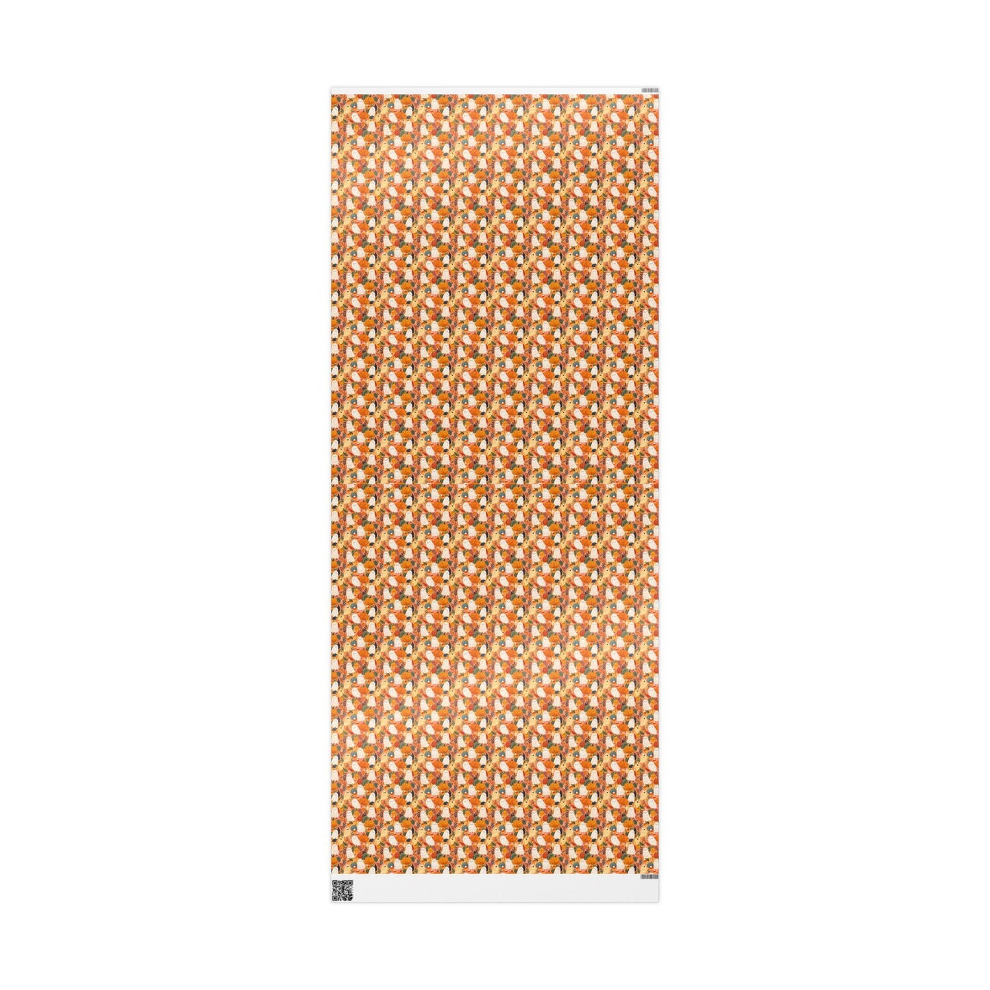 Cute Halloween Wrapping Paper Roll, Watercolor Ghosts and Pumpkins Design, Pastel Fall Gift Wrap for Kids Gifts
