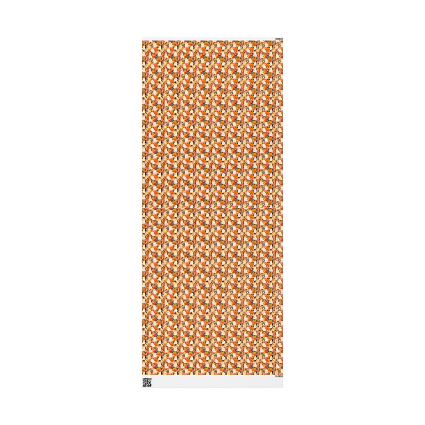 Cute Halloween Wrapping Paper Roll, Watercolor Ghosts and Pumpkins Design, Pastel Fall Gift Wrap for Kids Gifts