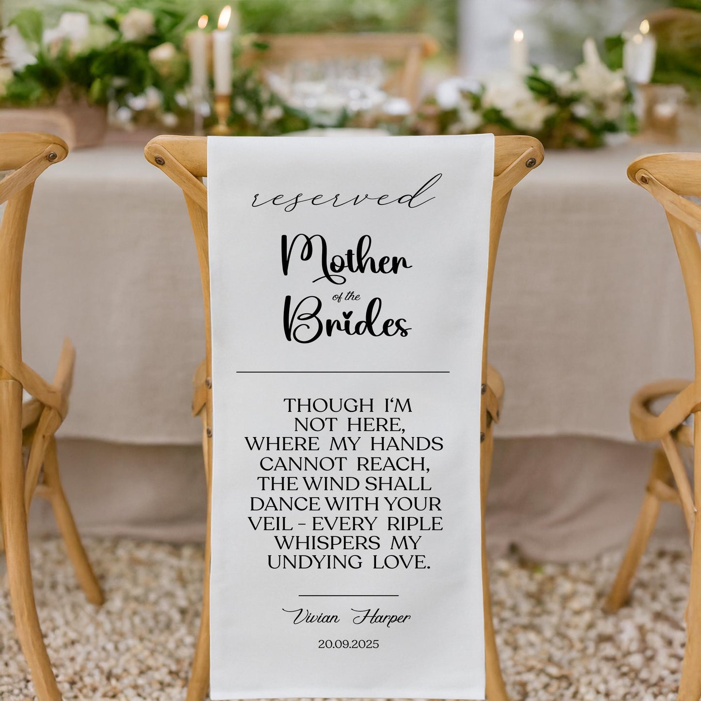 Custom Memorial Wedding Sign, Memorial Chair Sign, In Loving Memory Reserved Sign, Reserved Wedding Sign, Personalized Wedding Chair Sign
