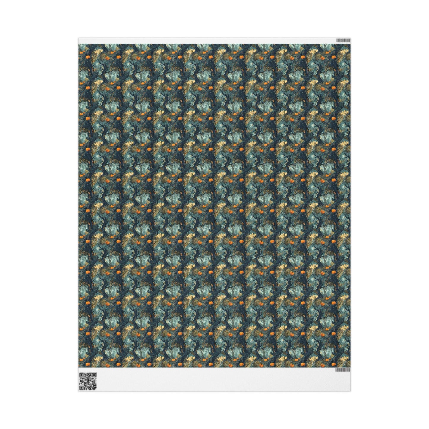Spooky Forest Halloween Wrapping Paper Roll, Haunted Tree and Foggy Woods Gift Wrap for Scary October Packaging