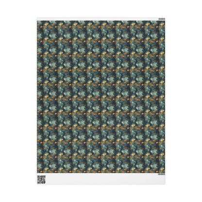 Spooky Forest Halloween Wrapping Paper Roll, Haunted Tree and Foggy Woods Gift Wrap for Scary October Packaging