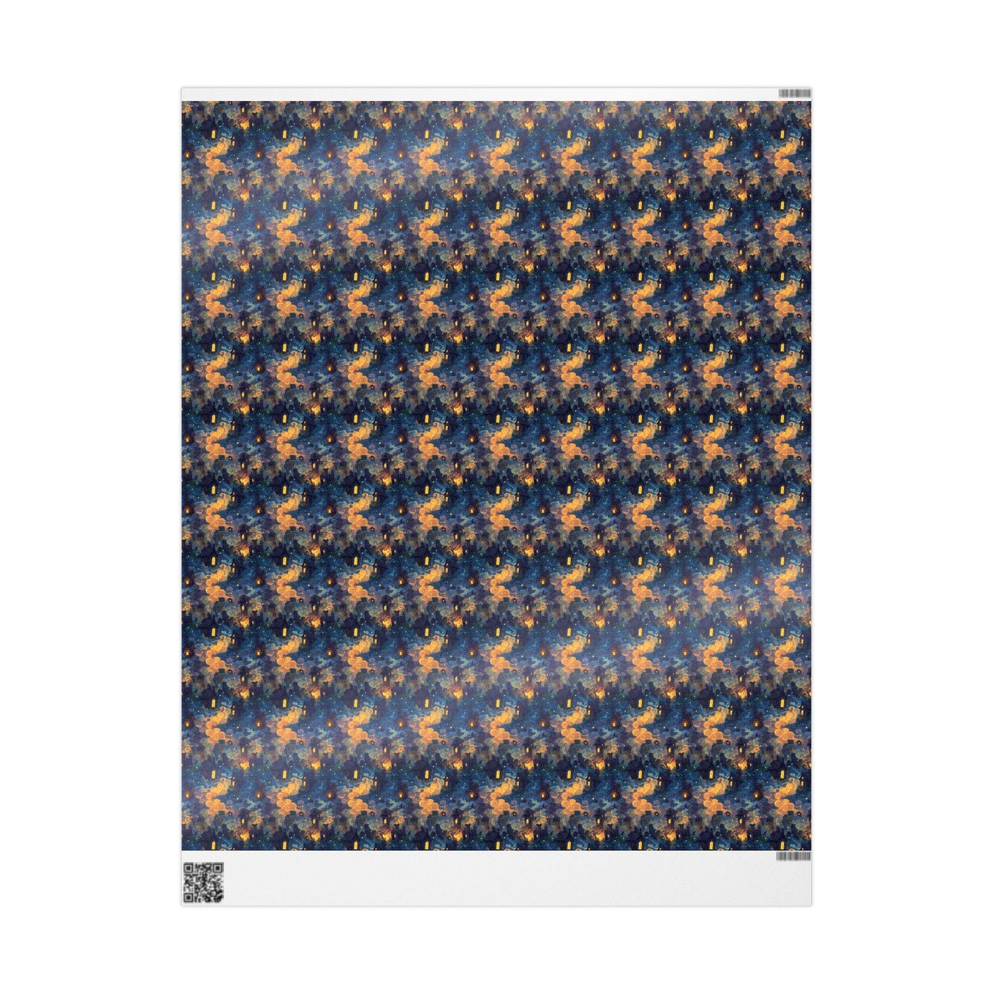 Halloween Wrapping Paper Roll with Haunted Mansion Design, Spooky Ghosts and Moonlit Night for Trick or Treat Gifts