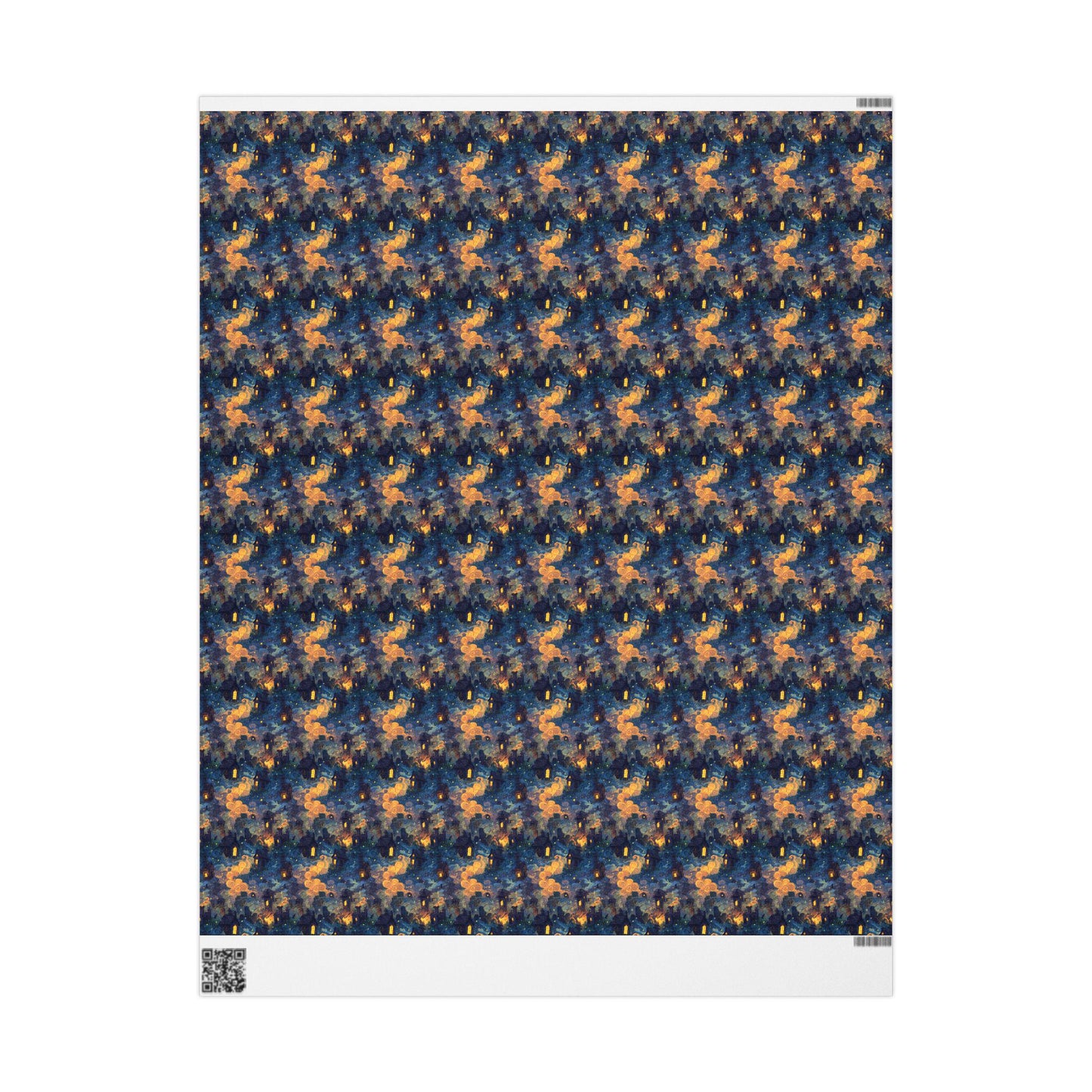 Halloween Wrapping Paper Roll with Haunted Mansion Design, Spooky Ghosts and Moonlit Night for Trick or Treat Gifts