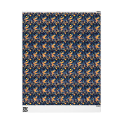Halloween Wrapping Paper Roll with Haunted Mansion Design, Spooky Ghosts and Moonlit Night for Trick or Treat Gifts