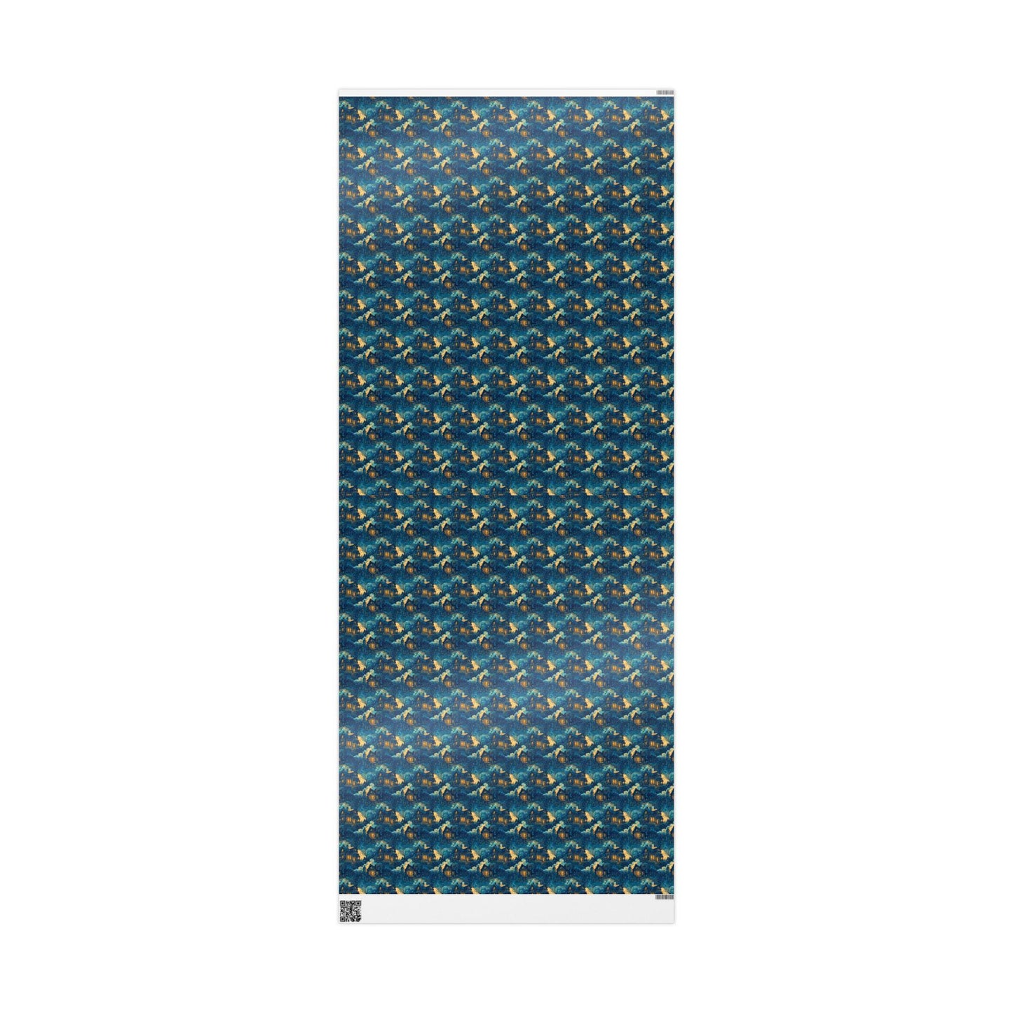 Haunted Mansion Wrapping Paper Roll, Spooky Halloween Gift Wrap with Bats, Ghosts, and Gloomy House Scene