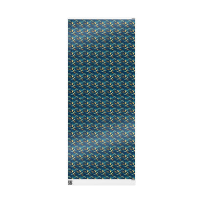 Haunted Mansion Wrapping Paper Roll, Spooky Halloween Gift Wrap with Bats, Ghosts, and Gloomy House Scene