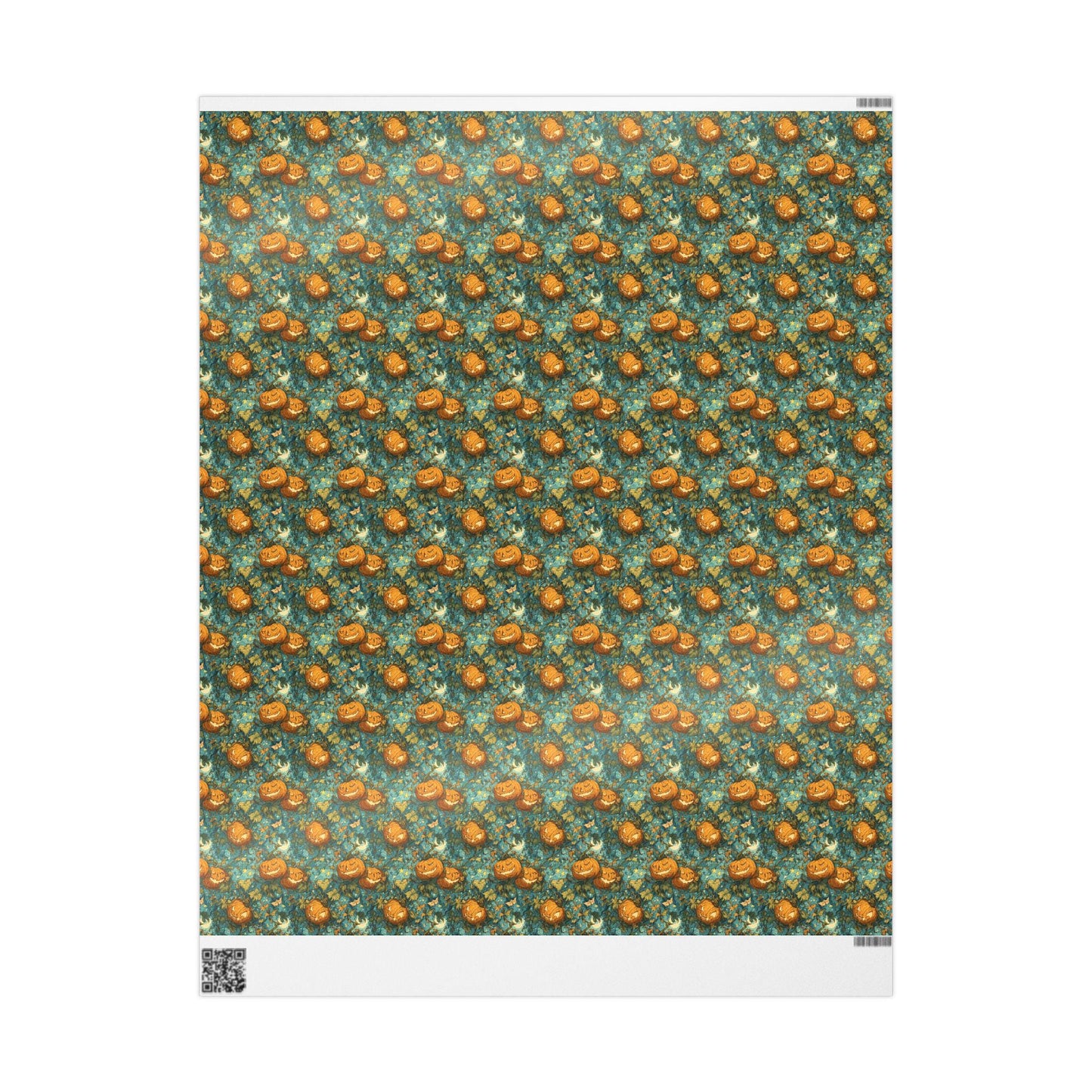 Spooky Jack o Lantern Halloween Wrapping Paper Roll, Creepy Pumpkin Face Gift Wrap for Trick or Treat and Haunted Fall Parties