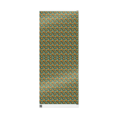 Spooky Jack o Lantern Halloween Wrapping Paper Roll, Creepy Pumpkin Face Gift Wrap for Trick or Treat and Haunted Fall Parties