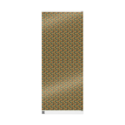 Halloween Gift Wrap Roll with Jack-o-Lantern Faces, Creepy Pumpkin Spooky Wrapping Paper for October Gifting