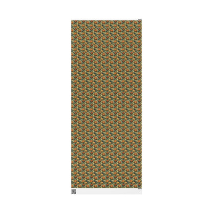 Halloween Gift Wrap Roll with Jack-o-Lantern Faces, Creepy Pumpkin Spooky Wrapping Paper for October Gifting