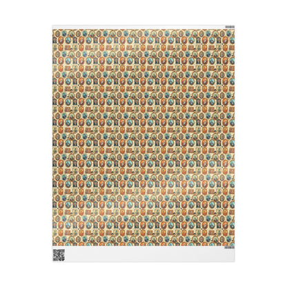 Spooky Monster Mash Halloween Wrapping Paper Roll, Creepy Monsters Gift Wrap with Haunted Creatures for Trick or Treat Packaging