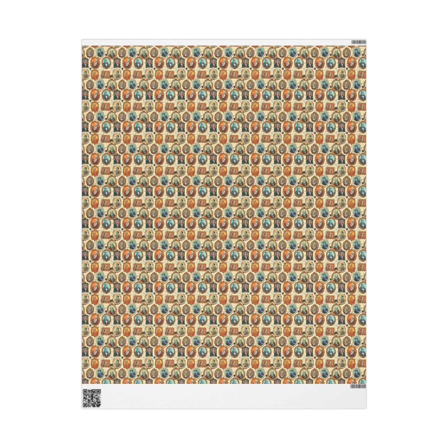 Spooky Monster Mash Halloween Wrapping Paper Roll, Creepy Monsters Gift Wrap with Haunted Creatures for Trick or Treat Packaging
