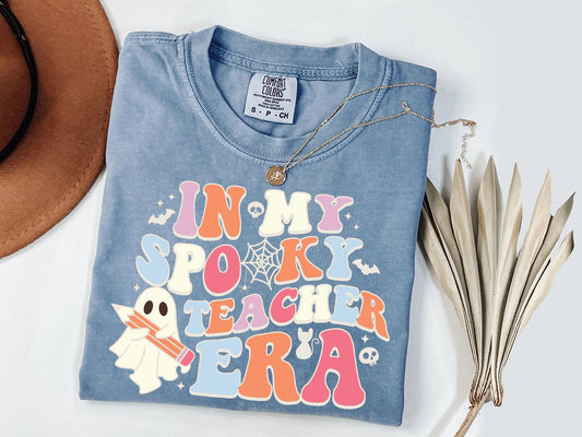 Comfort Colors® Halloween Teacher Shirts, Cute Ghost Teacher Halloween Shirt, Spooky Teacher Tshirt, Halloween Shirt, Fall Teacher Shirt