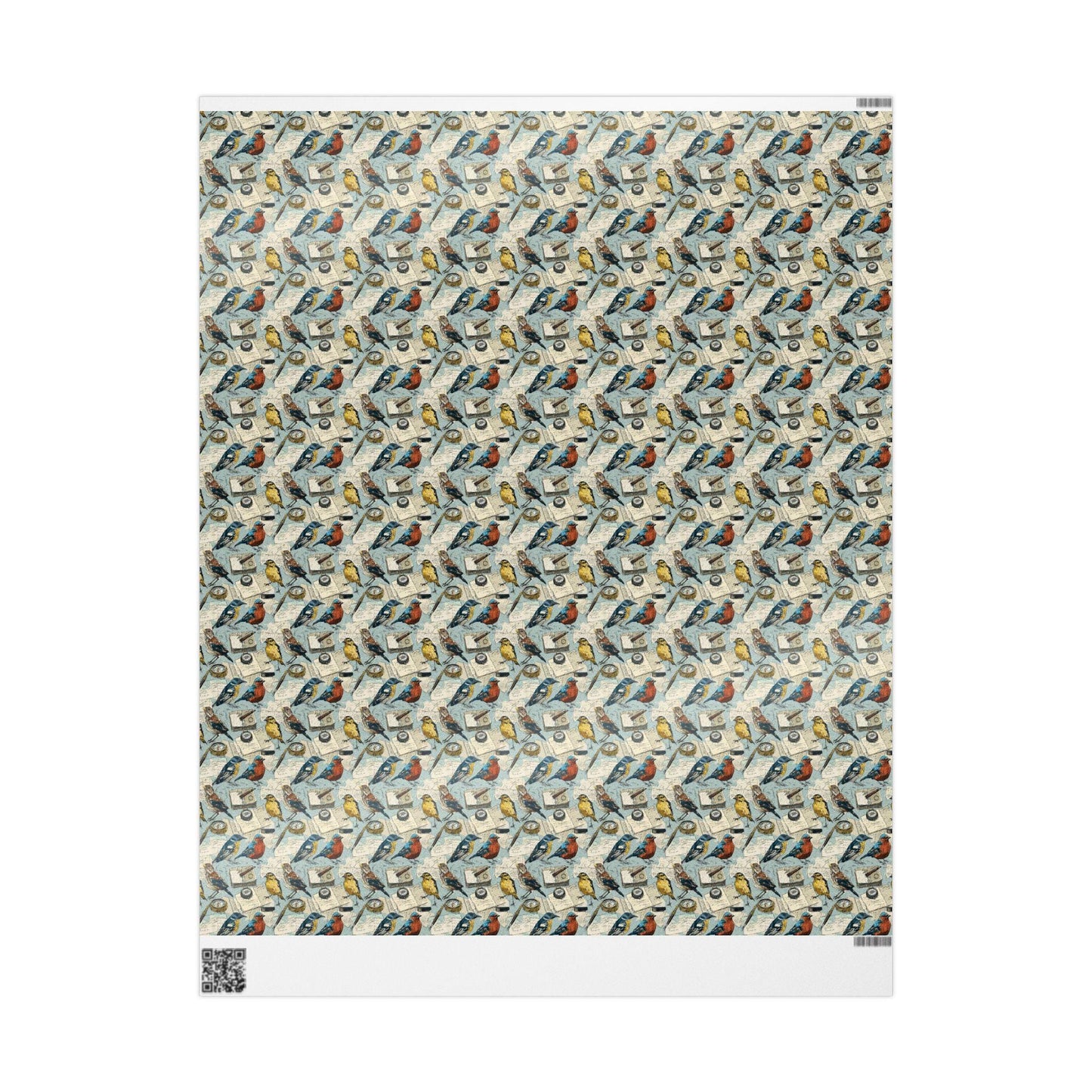 Wildlife Bird Watching Wrapping Paper Roll, Gift Wrap for Birders with Songbirds and Nature Motifs #11