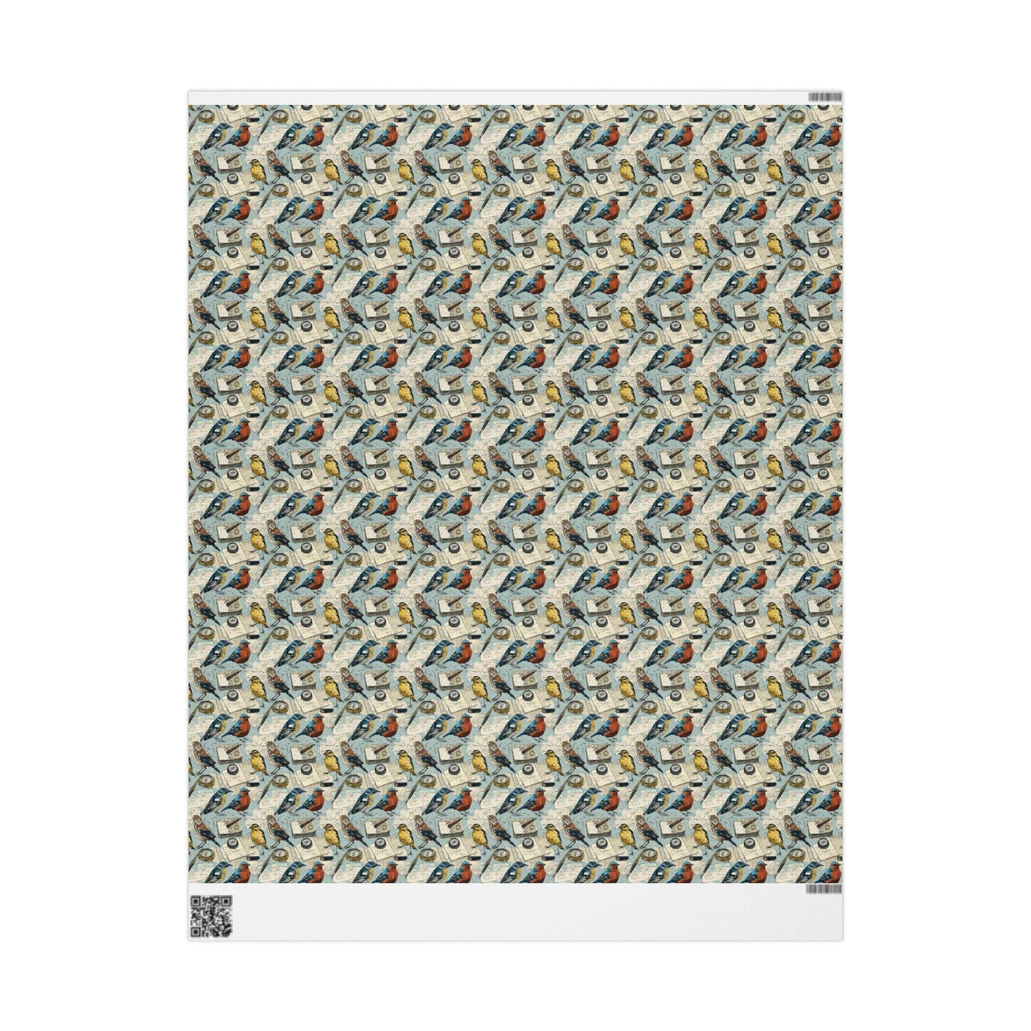 Wildlife Bird Watching Wrapping Paper Roll, Gift Wrap for Birders with Songbirds and Nature Motifs #11