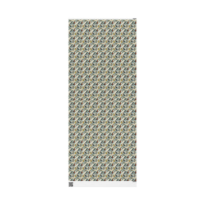 Wildlife Bird Watching Wrapping Paper Roll, Gift Wrap for Birders with Songbirds and Nature Motifs #11