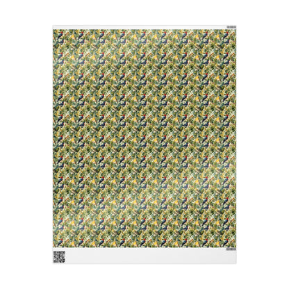 Bird Watching Wrapping Paper for Nature Lovers and Birders, Gift Wrap with Birds and Binoculars, Wildlife Inspired Gift Packaging #48