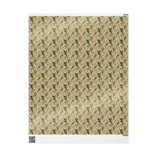 Bird Watching Wrapping Paper for Nature Lovers and Birders, Gift Wrap with Birds and Binoculars, Wildlife Inspired Gift Packaging #46