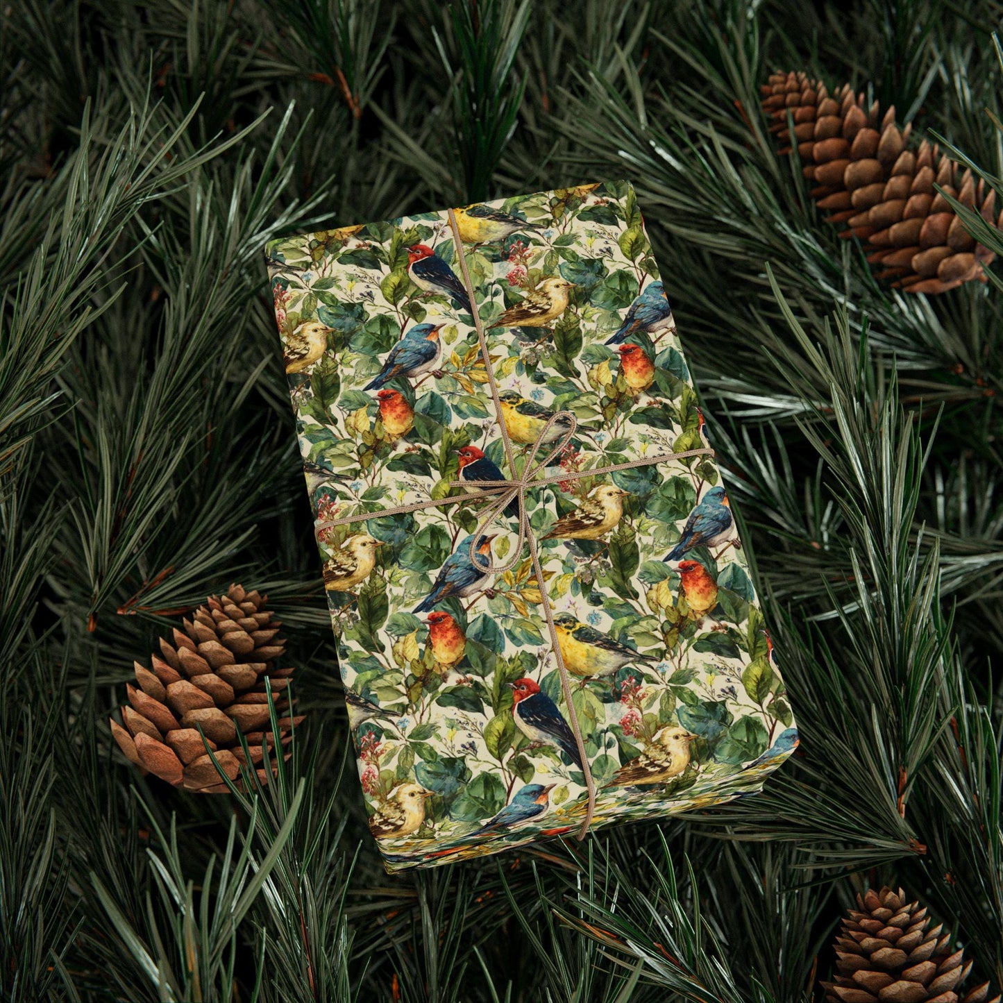 Bird Watching Wrapping Paper for Nature Lovers and Birders, Gift Wrap with Birds and Binoculars, Wildlife Inspired Gift Packaging #44
