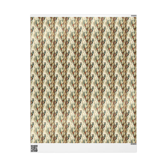 Bird Gift Wrap Roll with Binoculars and Feathers, Wrapping Paper for Nature Walkers and Bird Watchers #29