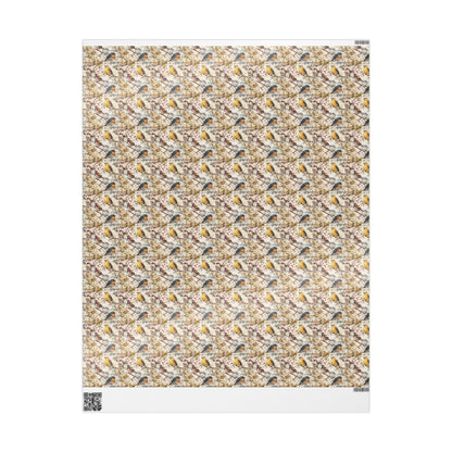 Nature Lover Wrapping Paper Roll, Bird Watching Gift Wrap with Branches, Feathers, and Colorful Birds #18