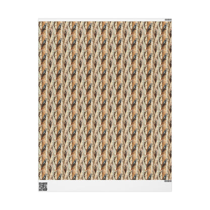 Bird Watching Wrapping Paper Roll, Gift Wrap for Wildlife Lovers with Woodland Bird Illustrations #28