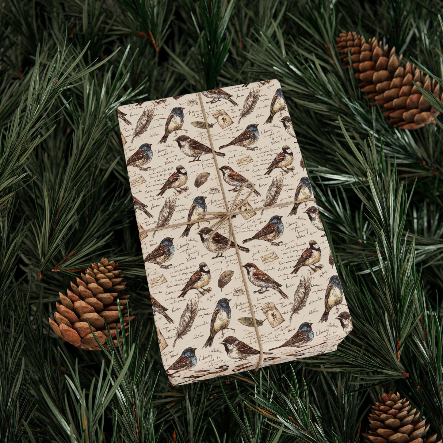 Wrapping Paper for Birdwatchers and Nature Fans, Bird Watching Gift Wrap Sheet with Songbird Design, Outdoor Wildlife Packaging #8