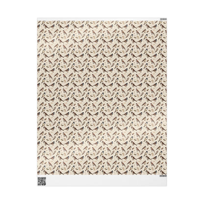 Wrapping Paper for Birdwatchers and Nature Fans, Bird Watching Gift Wrap Sheet with Songbird Design, Outdoor Wildlife Packaging #8
