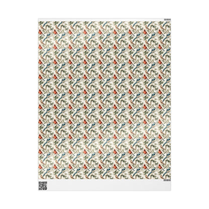 Nature Bird Watching Wrapping Paper for Birders and Wildlife Fans, Unique Gift Wrap with Songbirds and Forest Inspired Prints #3