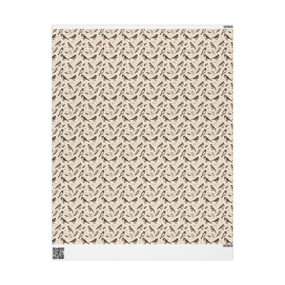 Wrapping Paper for Birdwatchers and Nature Fans, Bird Watching Gift Wrap Sheet with Songbird Design, Outdoor Wildlife Packaging #8