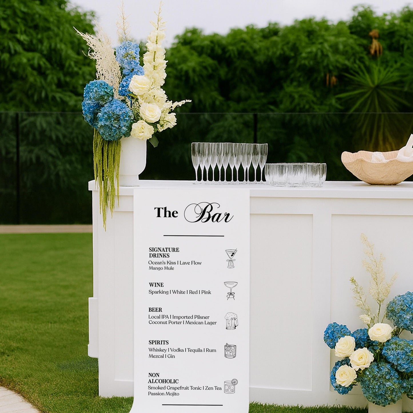 Fabric Bar Sign, Fabric Bar Menu, Wedding Bar Menu, Customizable Fabric Cocktail Menu, Custom Bar Sign, Minimalist Wedding Bar Sign