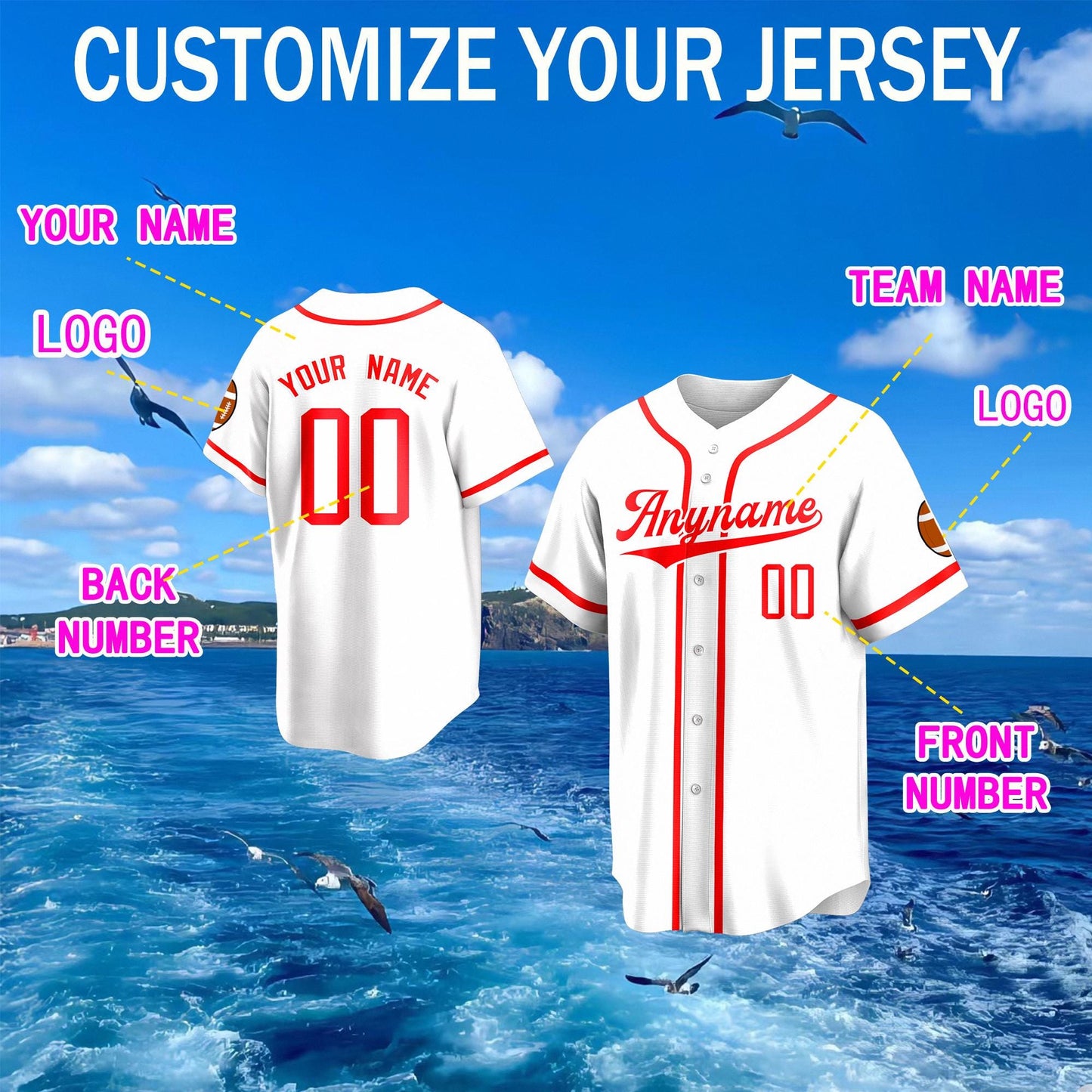 Custom Baseball Jersey, Personalized Print or Stitch Name Number, Baseball Lover Gift, Matching Baseball Jersey Uniform for Men Women Youth