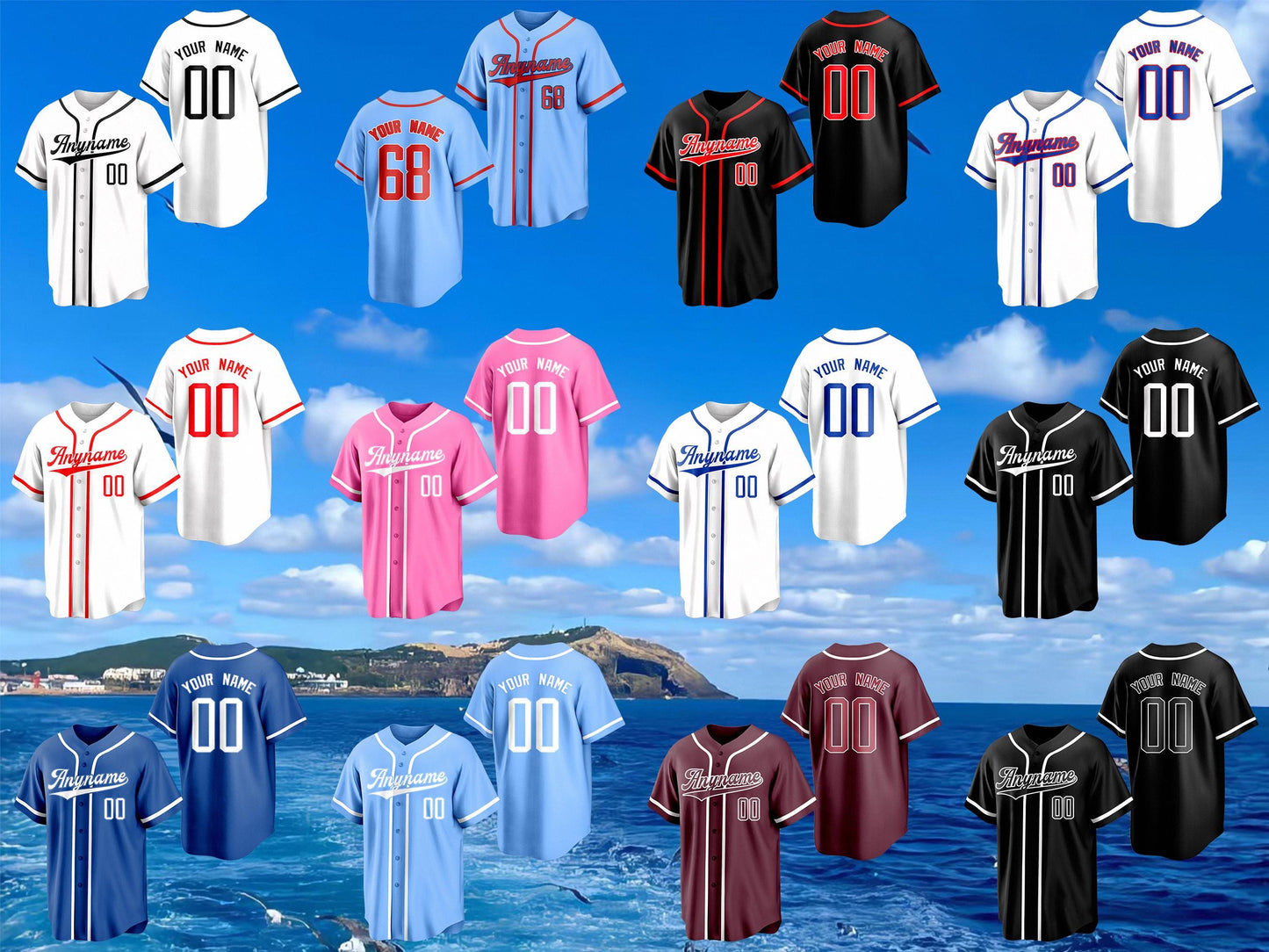 Custom Baseball Jersey, Personalized Print or Stitch Name Number, Baseball Lover Gift, Matching Baseball Jersey Uniform for Men Women Youth