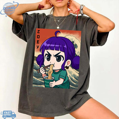 Zoey Huntrix Demon Hunters T Shirts, Huntrix Girls Tshirt, Demon Hunter Merch, Gift for Kpop Fan, Derpy Tiger Shirt, Sussy