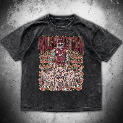 Washington Football Skull Vintage Shirt, Gift For Fan Football Game Day Unisex Shirt