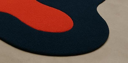 Hand-Tufted Melting Rug: Irregular Black & Red New Zealand Wool Carpet