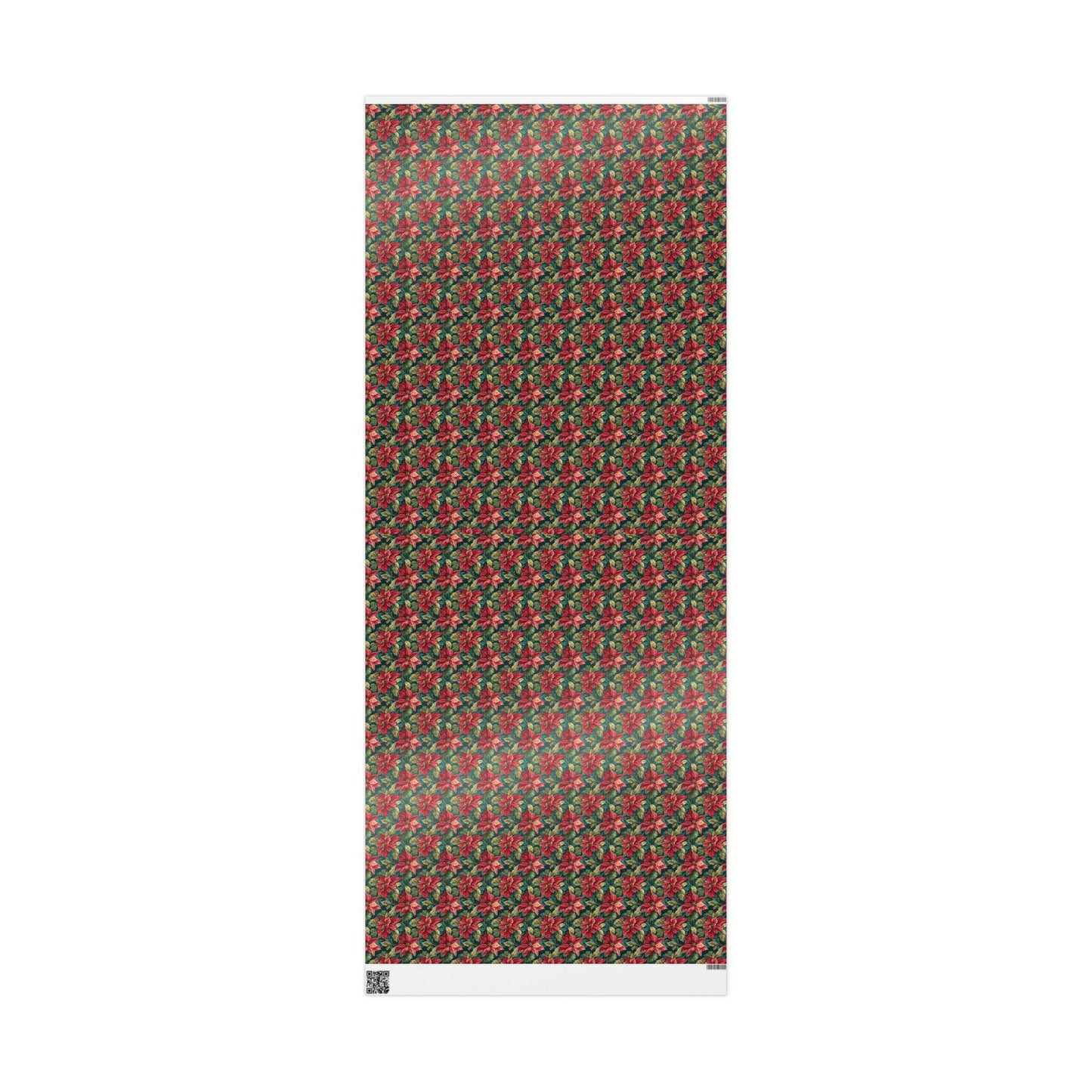 Poinsettia Christmas Wrapping Paper Roll, Watercolor Floral Gift Wrap for Elegant Winter Holiday Packaging #1