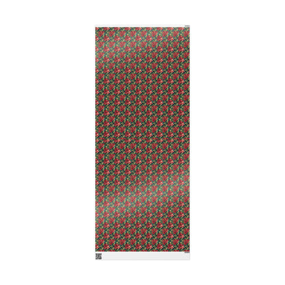 Poinsettia Christmas Wrapping Paper Roll, Watercolor Floral Gift Wrap for Elegant Winter Holiday Packaging #1