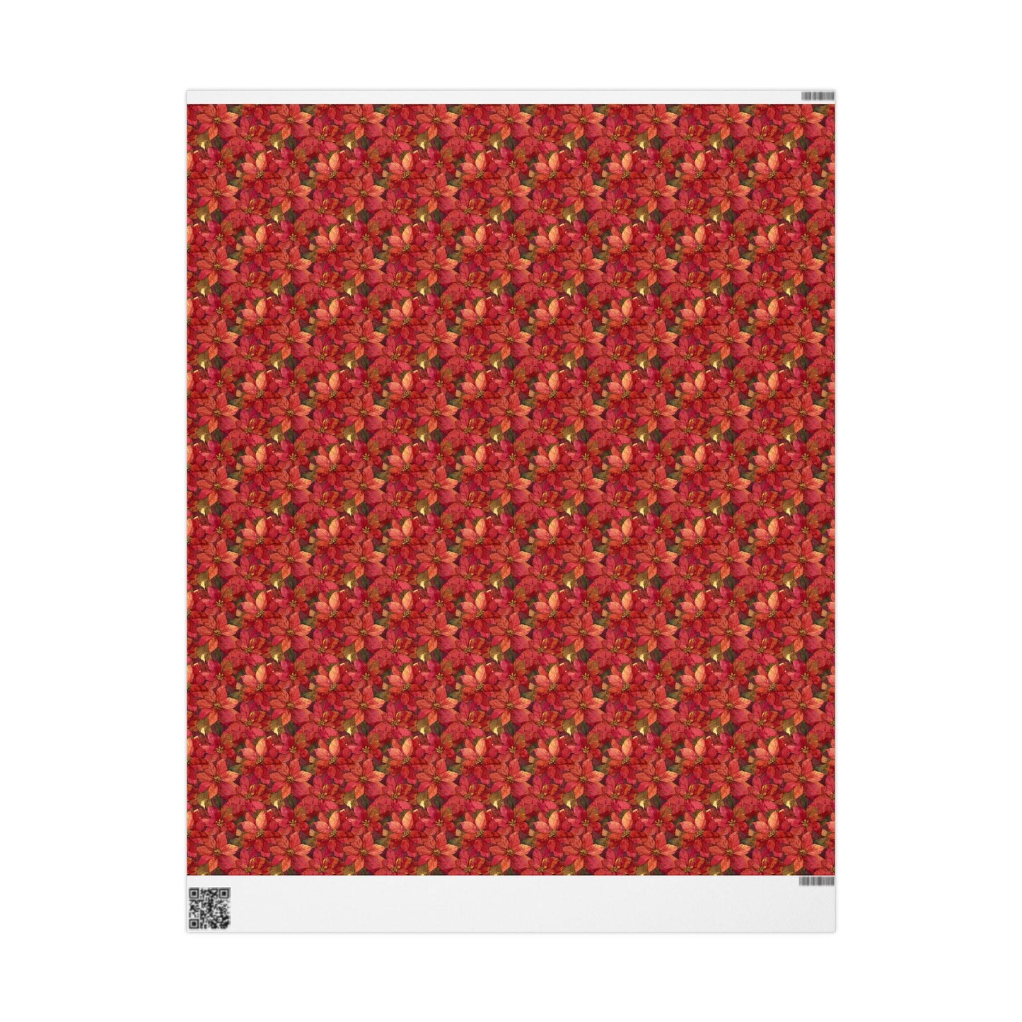 Elegant Poinsettia Wrapping Paper Roll, Christmas Gift Wrap with Watercolor Flowers and Festive Details #5