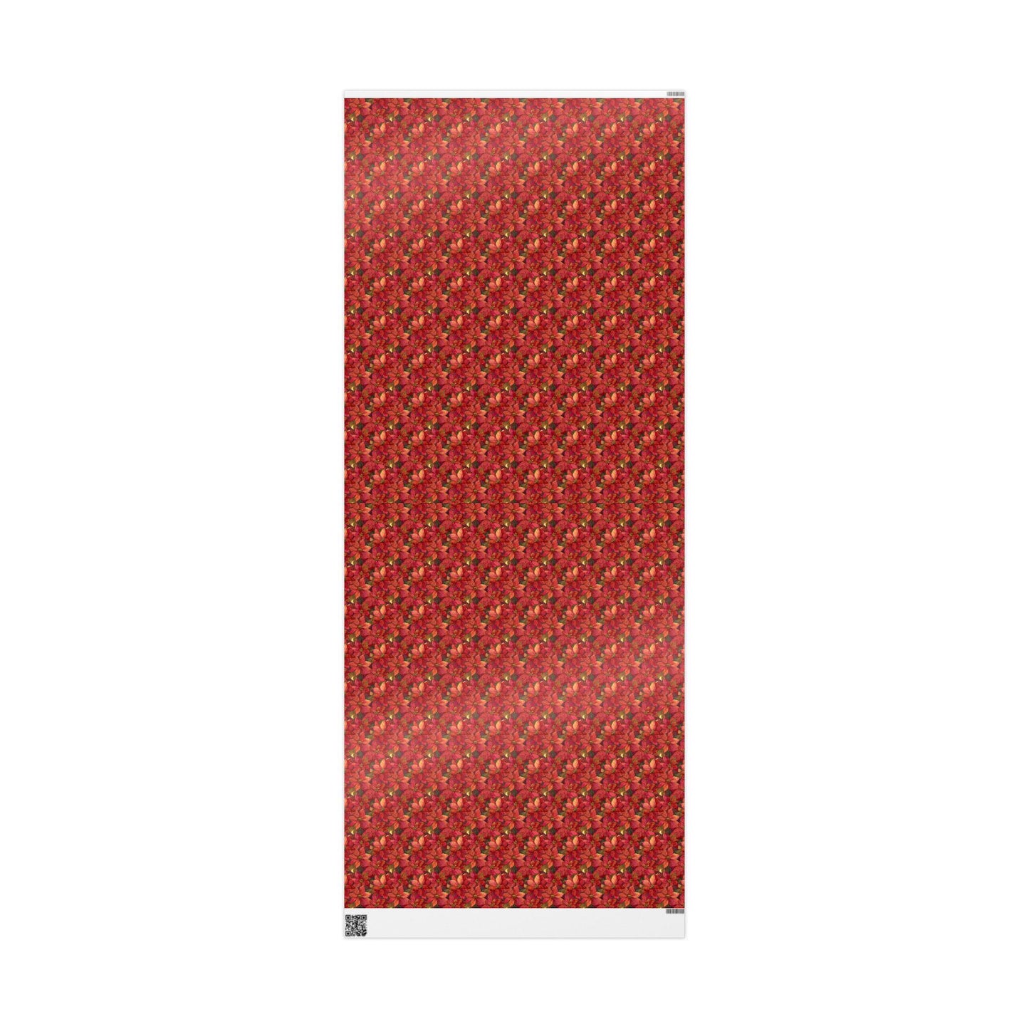 Elegant Poinsettia Wrapping Paper Roll, Christmas Gift Wrap with Watercolor Flowers and Festive Details #5