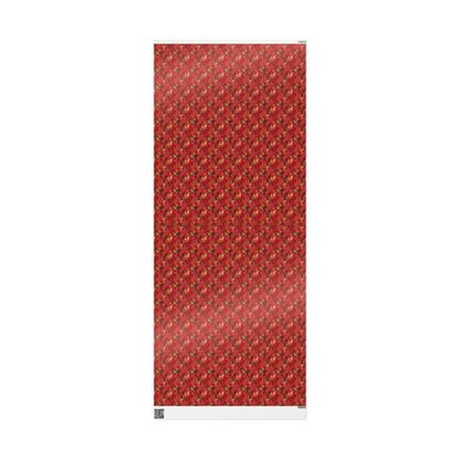 Elegant Poinsettia Wrapping Paper Roll, Christmas Gift Wrap with Watercolor Flowers and Festive Details #5