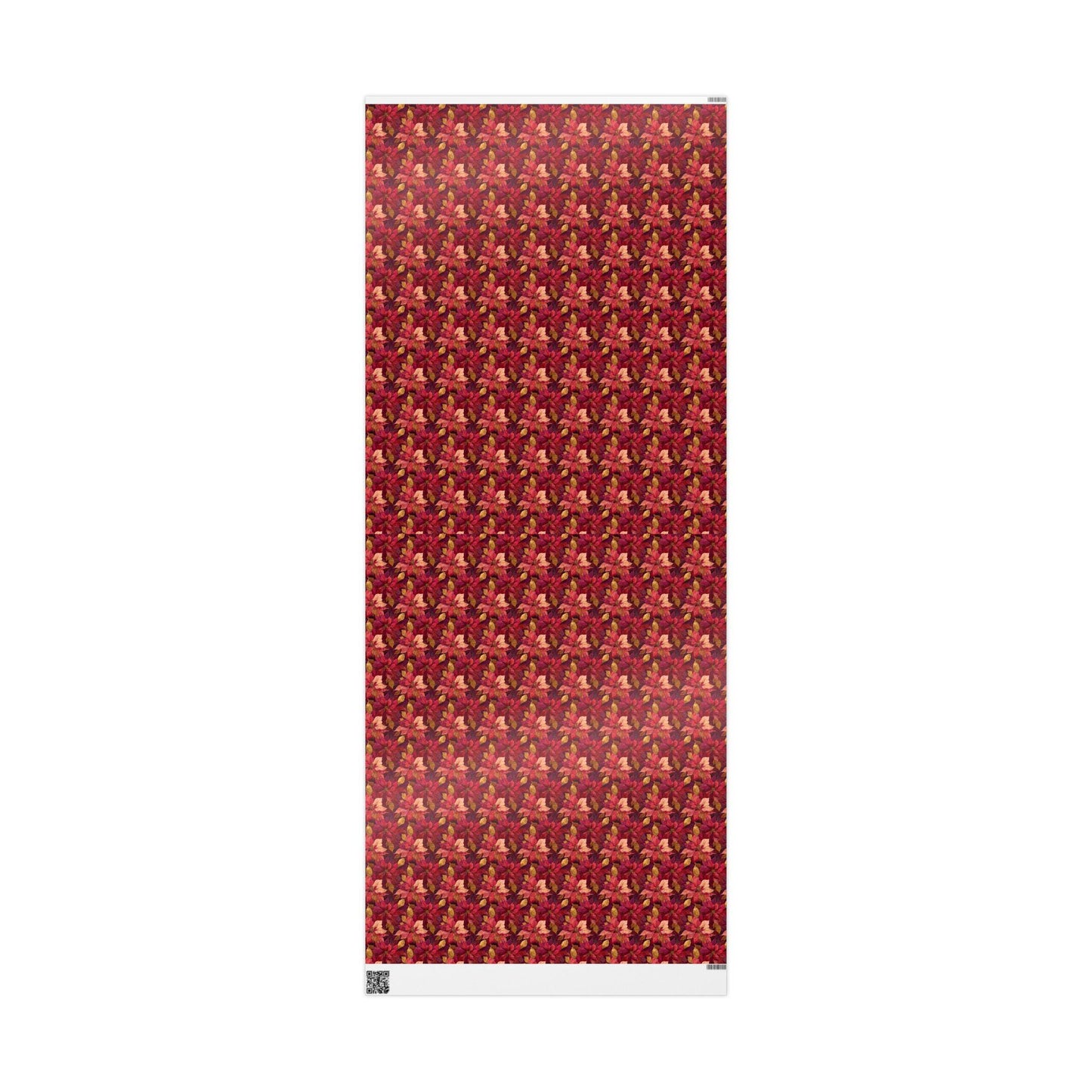 Winter Floral Wrapping Paper Roll, Watercolor Poinsettia Christmas Gift Wrap for Elegant Holiday Presents #7