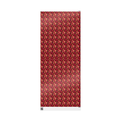 Winter Floral Wrapping Paper Roll, Watercolor Poinsettia Christmas Gift Wrap for Elegant Holiday Presents #7