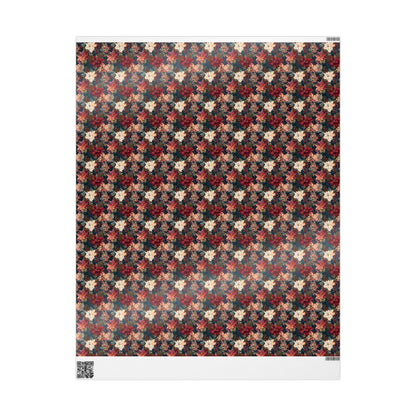 Holiday Wrapping Paper Roll, Watercolor Poinsettia Floral Design for Christmas and Seasonal Gift Wrap #10